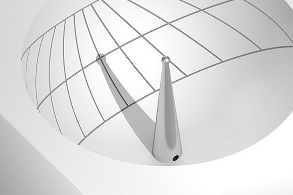 Skala der Skaphe Hohlkugel mit Gnomon Schattenstab ©Björn Oldsen